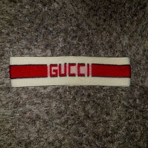 Gucci 80s Style Elastic Red/White Elastic Headband